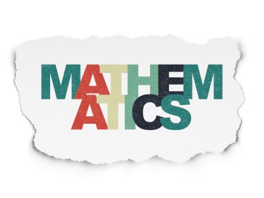 Eğitim kavramı: Yırtık Kağıt arka plan üzerinde Matematik