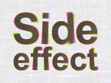 Sağlık kavramı: Kumaş doku arka plan üzerinde Yan Etkisi