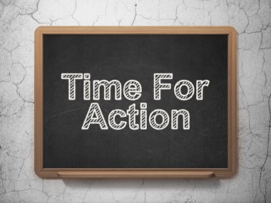 zaman çizelgesi kavramı: Kara tahta zemin üzerine eylem için zaman