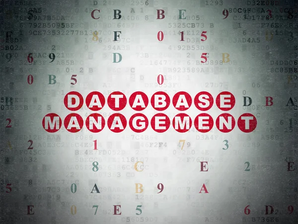 Concetto di base di dati: gestione delle basi di dati sul background della carta dati digitale — Foto Stock