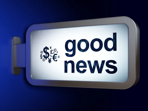 News concept: Good News and Finance Symbol on billboard background — Stock Photo, Image
