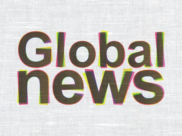 News concept: Global News on fabric texture background — Stock Photo, Image