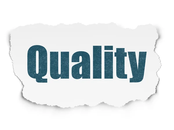 Marketing concept: kwaliteit op achtergrond gescheurd papier — Stockfoto
