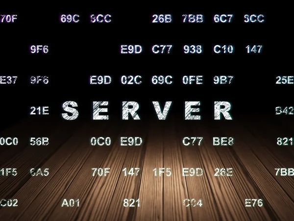 Web design concept: Server in grunge dark room — Stock Photo, Image