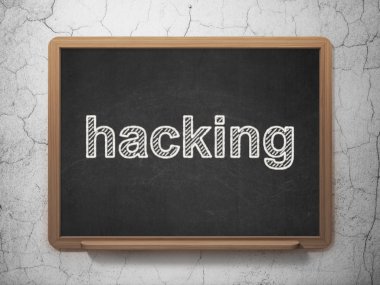 Güvenlik konsepti: Tebeşir tahtası arka planda Hacking
