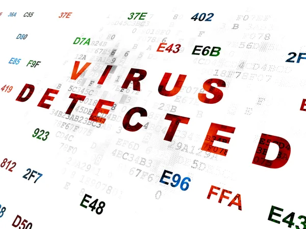 Sicherheitskonzept: Virus auf digitalem Hintergrund entdeckt — Stockfoto