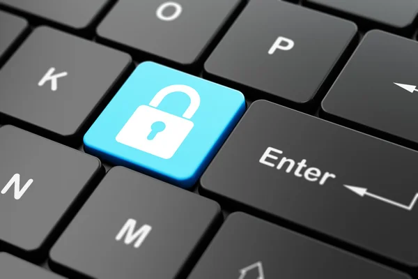 Protection concept: Closed Padlock on computer keyboard background — Stock Photo, Image