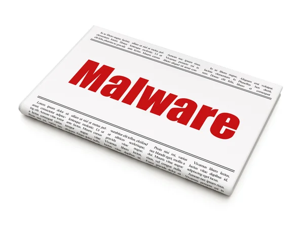 Safety concept: newspaper headline Malware — Stock Photo, Image