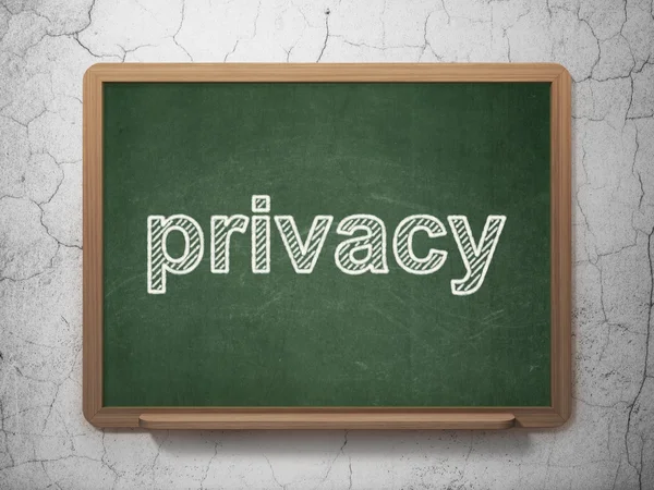 Security concept: privacy op schoolbord achtergrond — Stockfoto