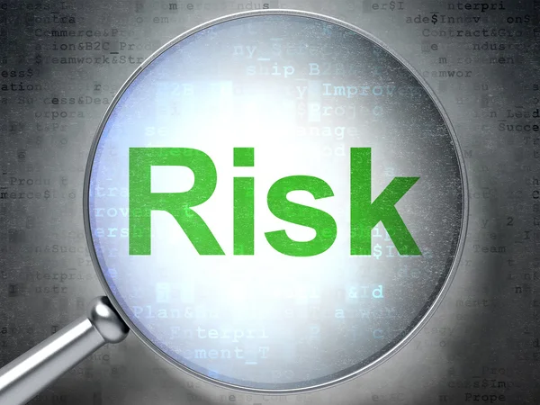 Business concept: Risk with optical glass — Stock Photo, Image