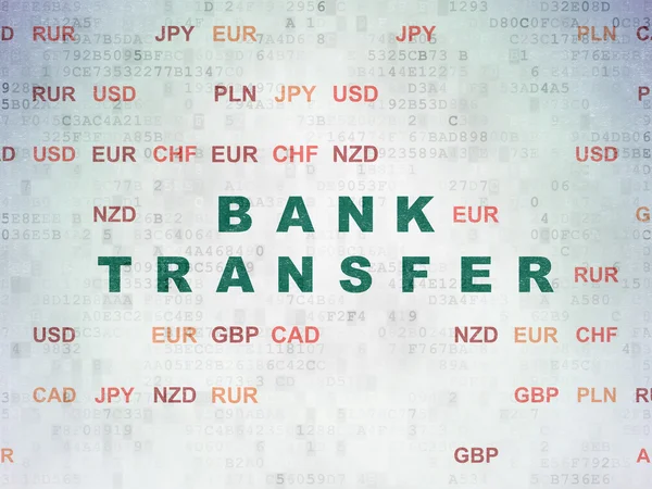 Currency concept: Bank Transfer on Digital Data Paper background