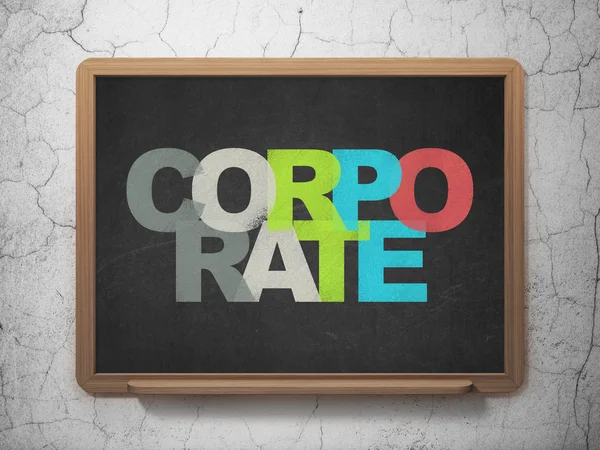 Conceito de financiamento: Corporate on School board background — Fotografia de Stock