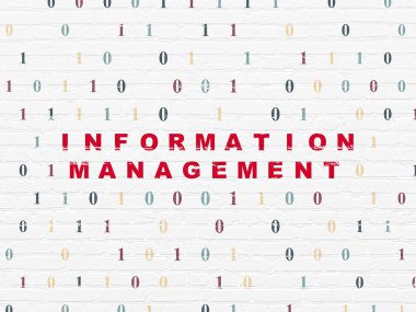 Veri kavramı: duvar arka plan üzerinde bilgi yönetimi