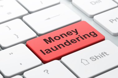 Money concept: Money Laundering on computer keyboard background