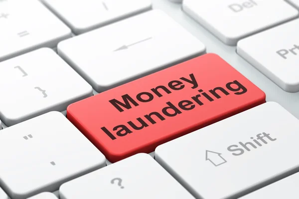 Money concept: Money Laundering on computer keyboard background — ストック写真