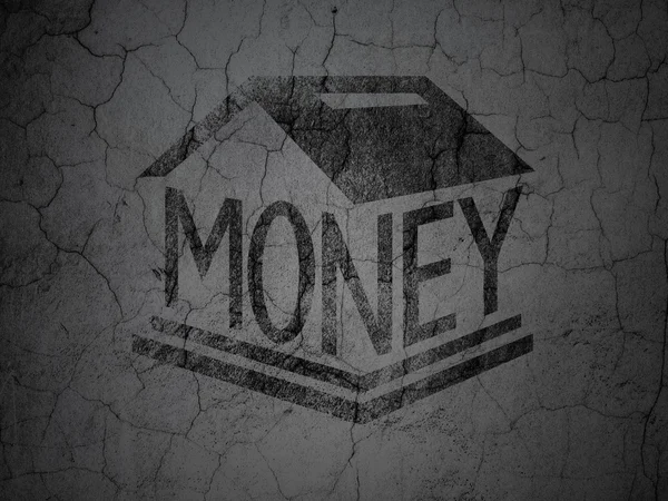 Money concept: Money Box on grunge wall background — Stock fotografie
