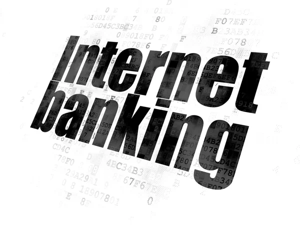 Conceito bancário: Internet Banking em fundo digital — Fotografia de Stock