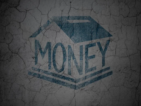 Money concept: Money Box on grunge wall background — 스톡 사진