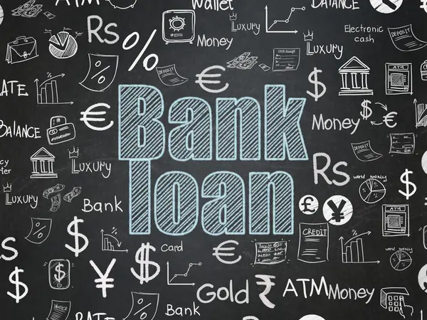 Conceito bancário: Empréstimo bancário no fundo do conselho escolar — Fotografia de Stock