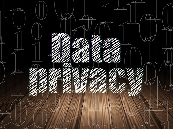 Privacy concept: Data Privacy in grunge dark room — Stockfoto