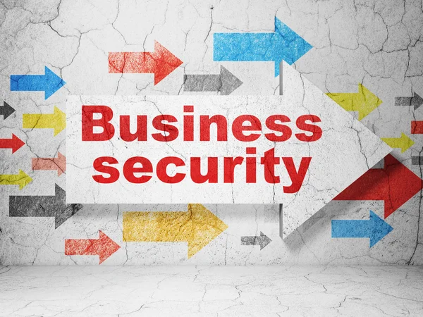 Datenschutz-Konzept: Pfeil mit Business Security auf Grunge-Wand-Hintergrund — Stockfoto