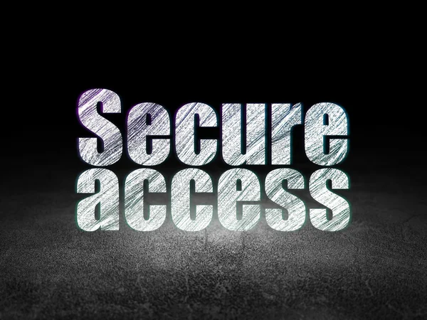 Safety concept: Secure Access in grunge dark room — Stock Photo, Image