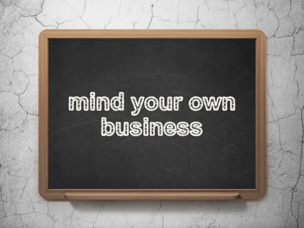 Ekonomi koncept: Mind ditt eget företag på svarta tavlan bakgrund — Stockfoto