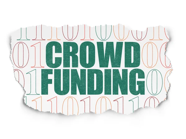 Finance koncept: Crowd finansiering på sönderrivet papper bakgrund — Stockfoto