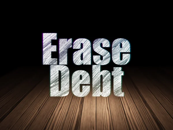 Business concept: Erase Debt in grunge dark room — 스톡 사진