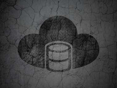 Programlama konsepti: Grunge duvar arka planda Bulut lu Veritabanı
