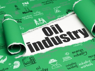 Manufacuring kavramı: yırtık kağıt parçası altında siyah metin Petrol Sanayi