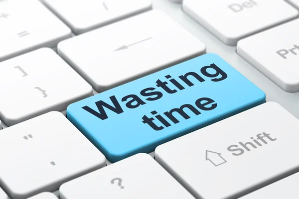 Time concept: Wasting Time on computer keyboard background — Stock Photo, Image