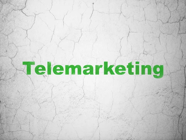 Reclame concept: Telemarketing op wand achtergrond — Stockfoto