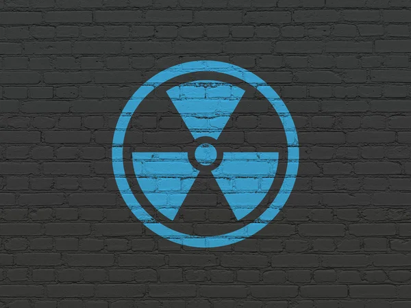 Science-concept: straling op muur achtergrond — Stockfoto