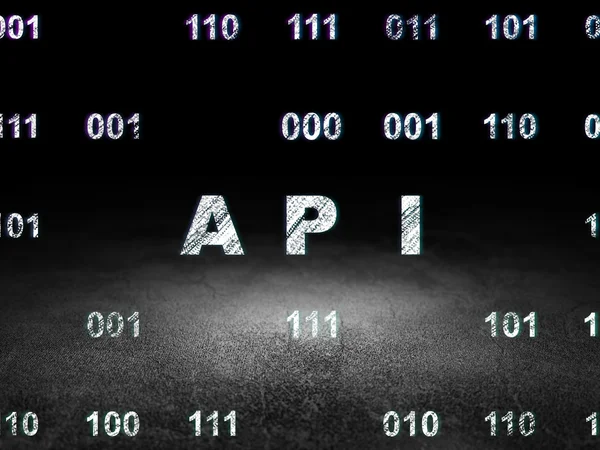 软件的概念： Api 在 grunge 黑暗的房间里 — 图库照片