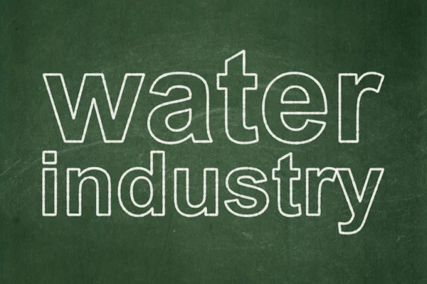 Concetto di produzione: Industria dell'acqua su fondo lavagna — Foto Stock