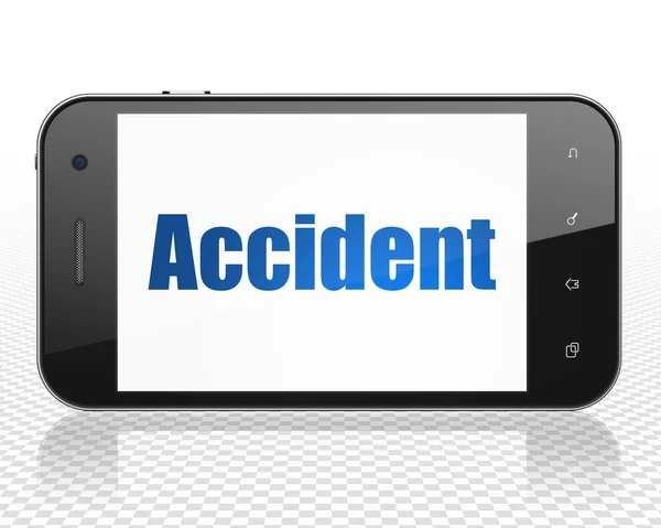 Concept d'assurance : Smartphone avec accident à l'écran — Photo