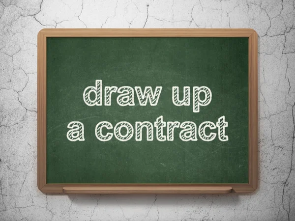 Law concept: Draw up A contract on chalkboard background — Stock Photo, Image