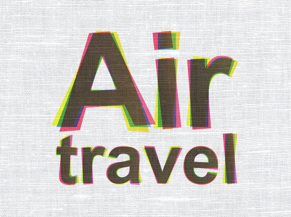 Vacation concept: Air Travel on fabric texture background — Stock Photo, Image