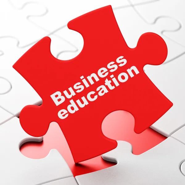 Conceito de aprendizagem: Educação de negócios em fundo de quebra-cabeça — Fotografia de Stock