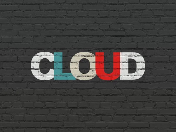 Návrh technologie cloud: cloud na zeď na pozadí — Stock fotografie