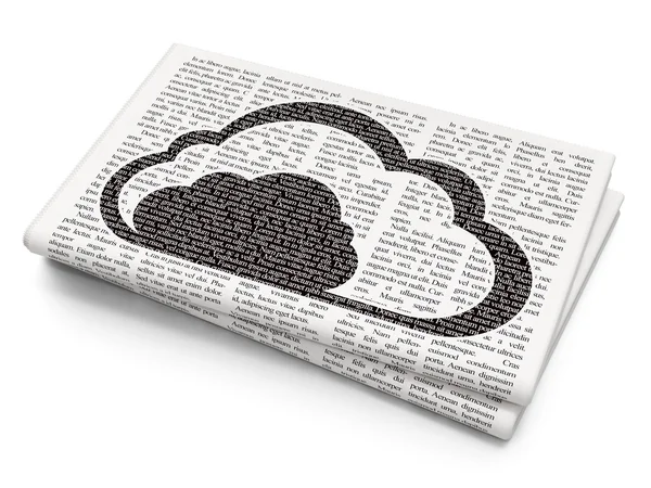 Cloud technology concept: Cloud on Newspaper background — Stockfoto