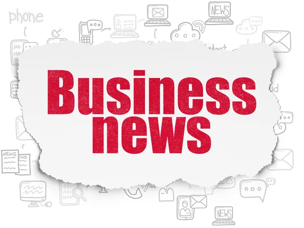 News concept: Business News on Torn Paper background — Stockfoto