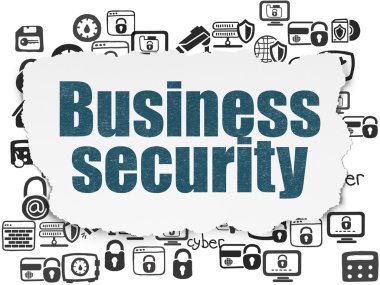 Privacy concept: Business Security on Torn Paper background