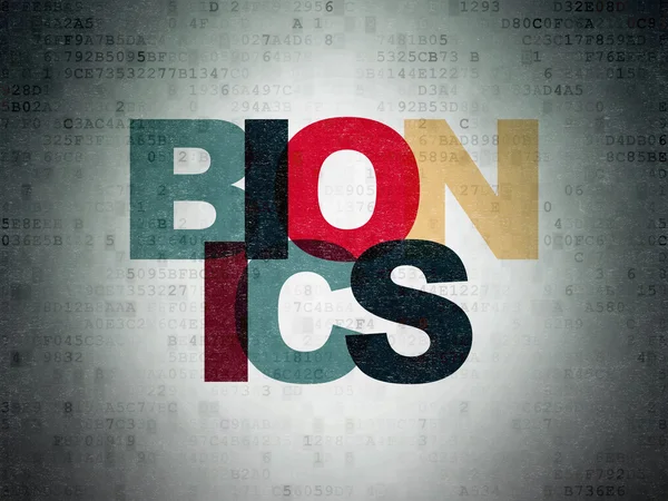 Pojęcie nauki: Bionics na tle cyfrowych danych papierze — Zdjęcie stockowe