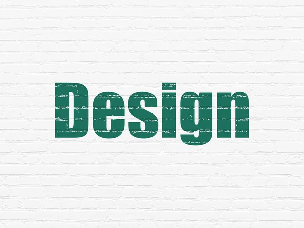 Marknadsföring koncept: Design på vägg bakgrund — Stockfoto