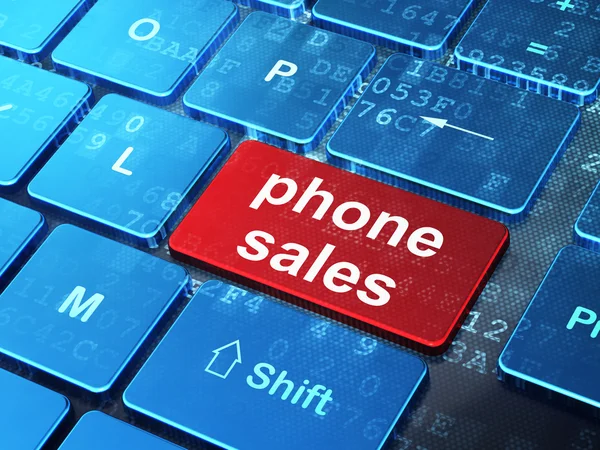 Reklamkoncept: telefon försäljning på datortangentbord bakgrund — Stockfoto