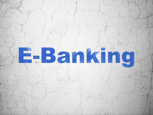 Para kavramı: E-Bankacılık duvar arka plan üzerinde — Stok fotoğraf