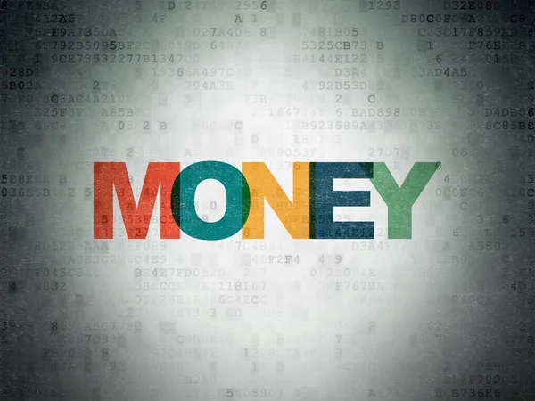 Bankovní koncepce: peníze na digitálních dat. papír na pozadí — Stock fotografie