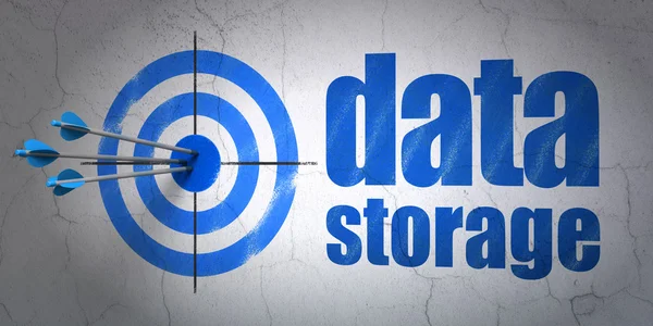 Data concept: target and Data Storage on wall background — Stock Photo, Image